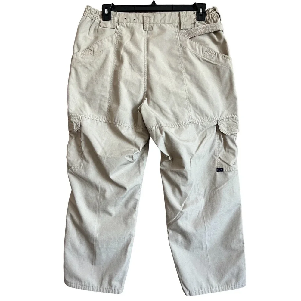 5.11 Tactical Series Pants Womens Large 38x32 Tan Canvas Cargo Workwear Durable